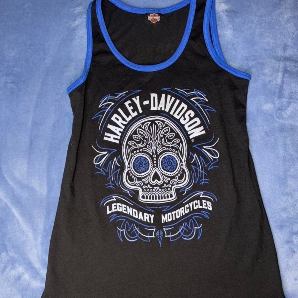 Harley Davidson sugar skull tank top women's size‎ s